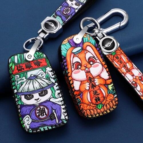 Car Leather Keychain Case For Volkswagen VW Polo MK6 CC B8 Golf 7 Passat Tiguan MK2 Touran For Skoda A5 A7 Octavia Superb Yeti