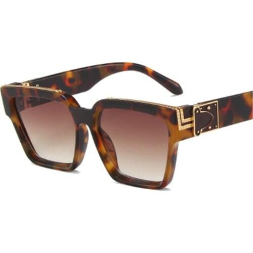 Millionaire Logo Vintage Steam Punk Heavy Oversized Big Frame Square Sunglasses