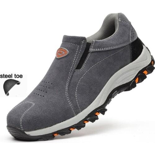 Men Safety Work Shoes Fashion Breathable Slip On Casual Boots Mens Labor Insurance Puncture Proof Steel Toe Shoes Man M621