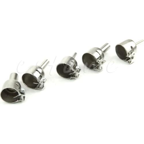5Pcs Universal Meatal Heat Gun Resisting Nozzles Hot Air Guns Silver for 45x24mm