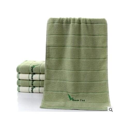 Pure Cotton Embroidery Soft Face Towel Hand Towel For Adults High Absorbent Hotel Home Use Lavender Flower Green Tea 34*73cm 1PC
