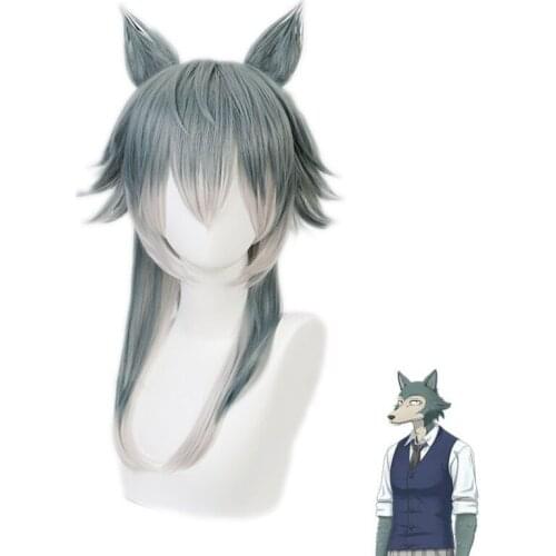 Anime BEASTARS Legoshi Wig With Ears Cosplay Costume Men Women Heat Resistant Synthetic Hair Wolf Wigs