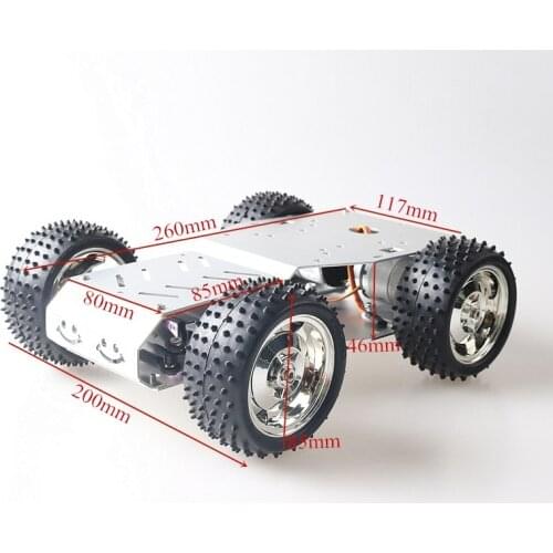 4WD Smart RC Car Chassis Model Steering Robot Two-wheel Drive Metal Frame DC Motor for STM 32 Gear Motor Steering Car Chassis