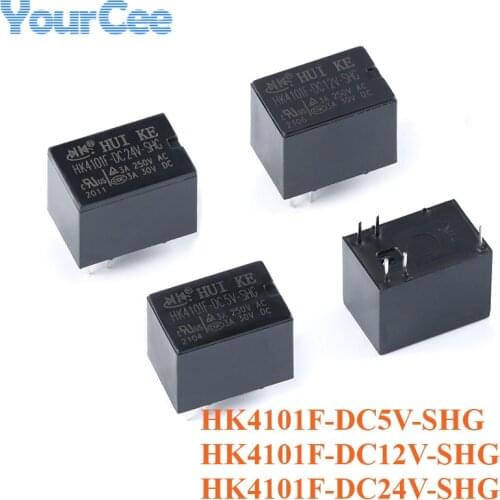 5pcs HK4101F Relay HK4101F-DC24V-SHG HK4101F-DC12V-SHG HK4101F-DC5V-SHG 24VDC 24V 12V 5V 5 feets Relay