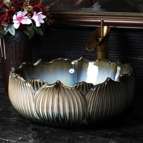 Europe Style Handmade Countertop Ceramic Bathroom Basin Bathroom Sink ceramic wash basin