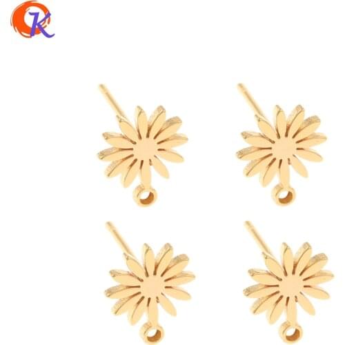 Cordial Design 50Pcs 8*10MM Jewelry Accessories/Earrings Stud/Genuine Gold Plating/Hand Made/DIY Jewelry Making/Earring Findings