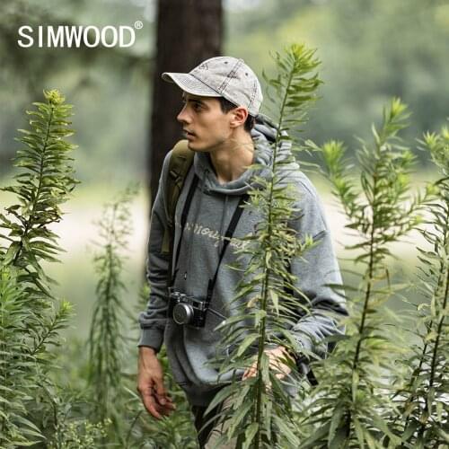 SIMWOOD 2021 Autumn Winter New Fleece Heavyweight Pullover Hoodie Warm Letter Embroidery Oversize Thick Sweatshirts SK120824