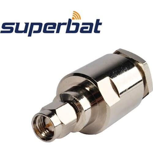 Superbat 10pcs SMA Plug Straight Clamp Attachment 50 Ohm for Cable LMR400 RG213