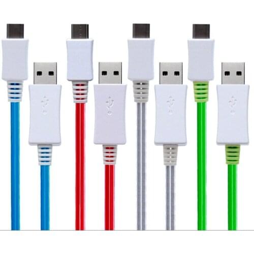 Light LED USB Charge Data Cable For Samsung Nokia HTC Xiaomi V8 Charge Data Wire Free Shipping