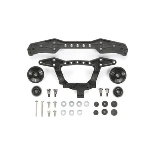 Tamiya Mini 4WD Racer Carbon Reinforeced Rear Double Roller Stay 4-wheel Drive Accessories Black Three-point Enhanced 15412