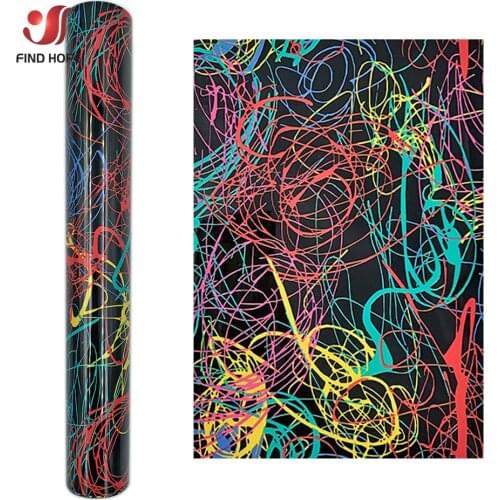 TPU Heat Transfer Vinyl Iridescent Multicolored Graffiti Patterns Heat Press Machine T-shirt Iron On HTV Printing 30*25cm/50cm