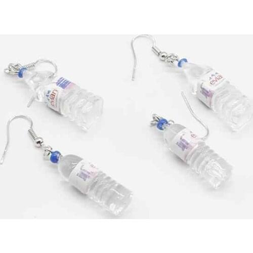 Fashion creative simulation mineral water bottle cute handmade earring earring ladies jewelry