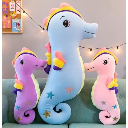 Zqswkl 70/90cm colorful seahorse big stuffed animals anime pillow hugs doll children plush toys for girls christmas birthday