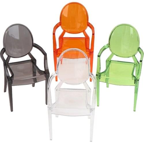 1pc Clear Transparent Plastic Chair Furniture Decor Dollhouse Miniature Accessories Mini Doll House
