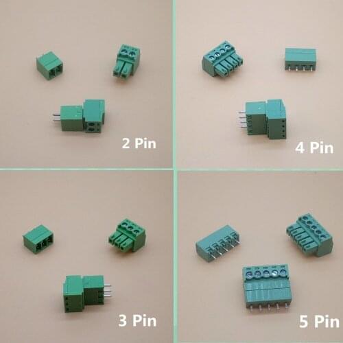 10sets Plug-in PCB terminal block 2EDGK pitch 3.81mm 2P 3P 4P 5P 6P 7P 8Pin terminal straight needle seat
