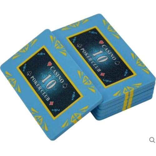 10PCS Casino Square Clay Poker Chips Quality Black Jack Texas Hold'em Poker Metal Coins Gaming Poker Chip Set With Inner Iron