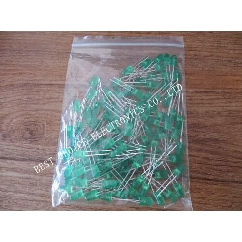 100pcs Green LED 5MM Green light-emitting diode Green turn Green