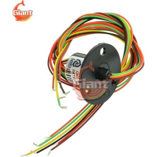 AC/DC 240V 2A 6 Wires CIRCUITSx2A Capsule Slip Ring 12.5mm 300Rpm 22mm for Monitor Robotic Electrical Test/Medical Equipment