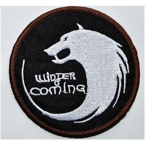 Lone Wolf White Winter iron on patch (Size is about 7.5 cm)