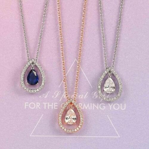 2021 NEW Luxury Teardrop Pendant Necklaces For Women Party Wedding Accessories AAA+Cubic Zirconia Fashion Jewelry N101