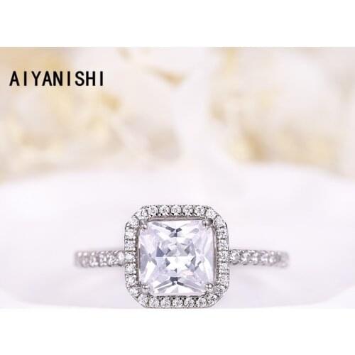 AIYANISHI Hot sell new fashion 925 sterling silver sona diamond female finger rings for women jewellery wholesale wedding gift