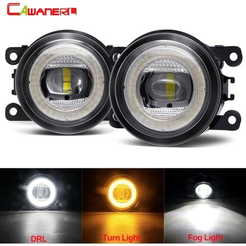 2 Pieces Angel Eye Fog Light Assembly Car LED Fog Lamp + DRL + Turn Light 30W 8000LM 12V For Jeep Renegade Compass Cherokee
