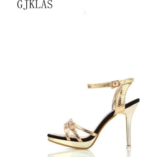 High Heels Sandals Women Sexy Fashion Summer High Heel Platform Shoes Silver Gold Heels for Women Wedding Sandales Confort Femme