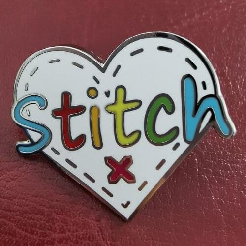 Art Stitch Heart Sewing Brooch