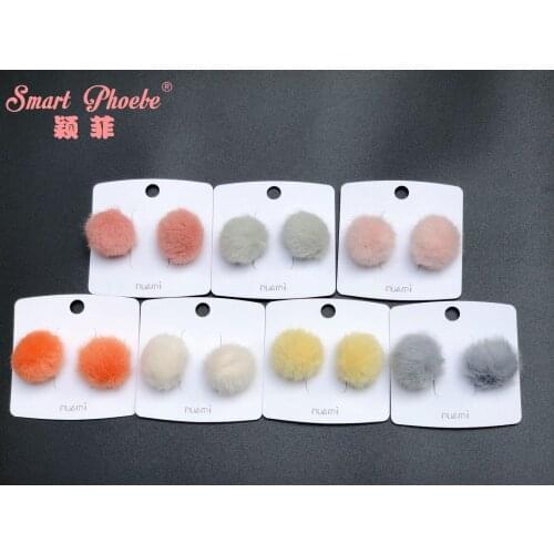 Boutique 20Sets Fashion Cute Fur Pom Pom Ponytail Holder Color Ball Elastic Hair Bands Princess Headwear Girls Hair Accessories