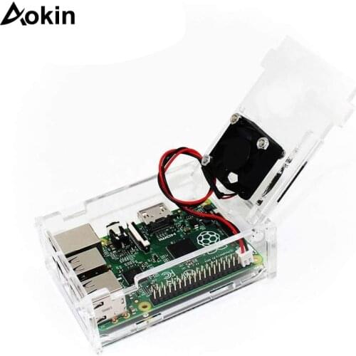 For Raspberry Pi 3 B+ Case,Acrylic Case Transparent Box Cover Shell With Cooling Fan For Raspberry Pi 3 B+/3/2/ B