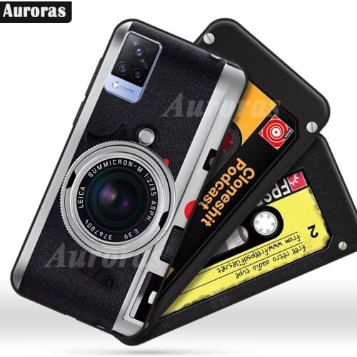 Auroras Case For vivo V21 E All Protection Retro Camera Gamepad Pattern Soft Cover For VIVO V21E Case