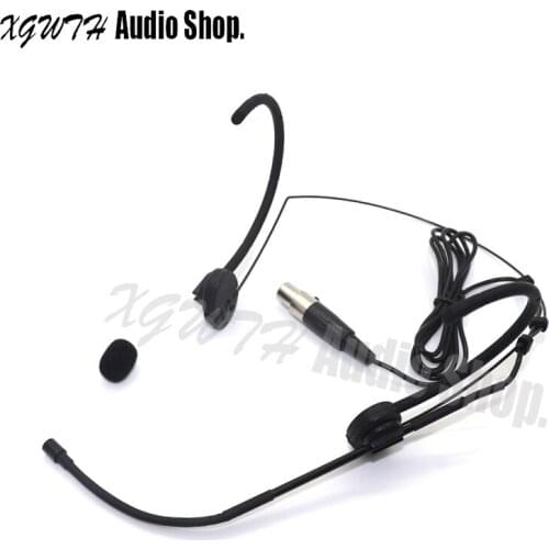 Black Dual Ear Hook Mic Headworn Headset Microphone For XLR 3PIN TA3F Plug AKG Samson Wireless Body-Pack Transmitter