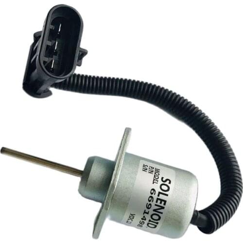 12V Engine Fuel Shut Off Solenoid 6691498 1G925-60011 1503ES-12A5UC4S 240-22094N For V2003 Engine 331 S185 Skid Steer