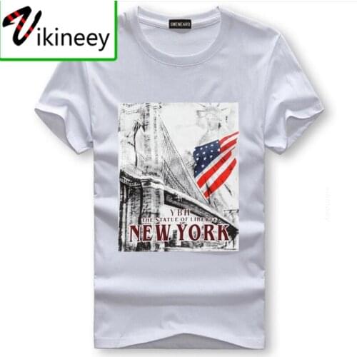 Mens T-Shirts Summer Cartoon print USA Flag t Shirt Men brand 3XL t shirt Short Sleeve Casual Cotton Tops Tees Men 3XL