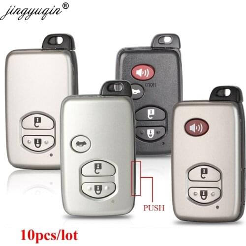 Jingyuqin 10pcs Replacement 2/3/4 Buttons Key Shell For Toyota Toyota Prius Land Cruiser Avalon Prado Remote Car Key Case
