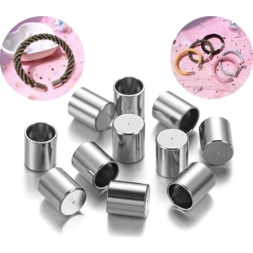 30/20pcs Fold Over Crimp Cord End Findings Leather Clasp Tip End Jewelry Connector For DIY Jewelry Making Supplies Bracelet Tool