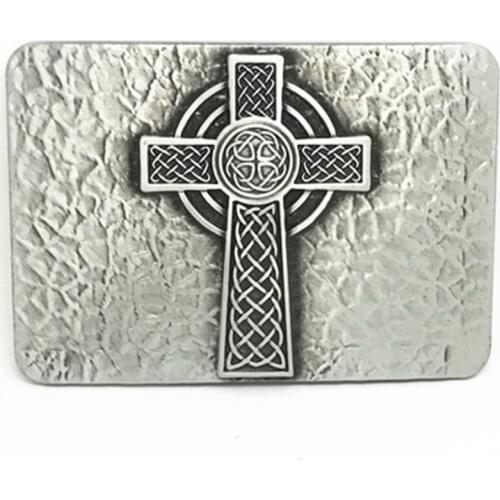 Western cowboy belt buckle zinc alloy belt buckle personality leisure wild smooth men and women cross pattern buckle