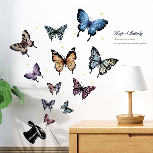 Creative Butterfly Wall Stickers Home Decorations Self Adhesive Stickers Living Room Bedroom Decoration Background Wall Decor