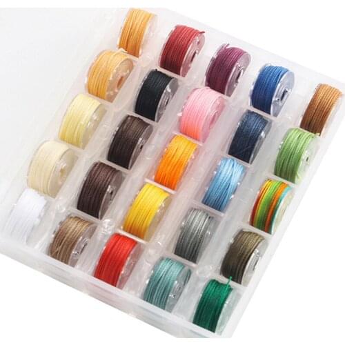 Round Waxed Thread 0.45mm-0.55mm-0.65mm 25Colors Polyester Cotton Beaded Leather Craft Sewing Braided Bracelets DIY Accessories