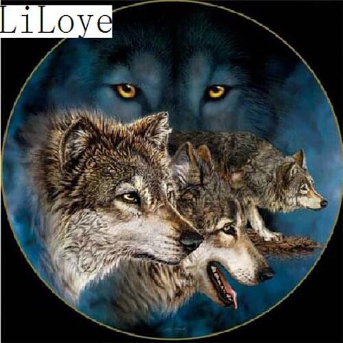 LI LOYE DIY Diamond Painting Cross Stitch Rhinestones Crystal Needlework 5D Diamond Embroidery Wolf Full Diamond Home Decor Q797