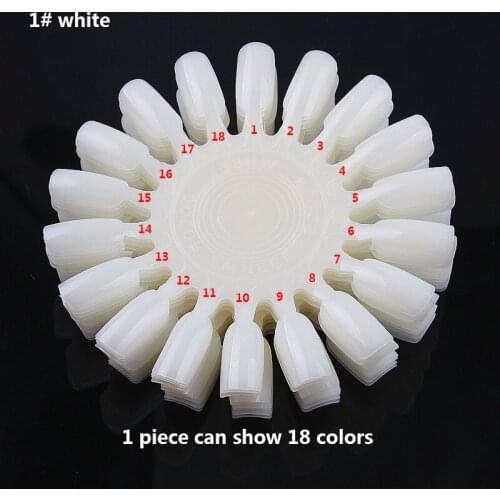False Nail Art Tips Display 10pcs/set 18tips Natural White&Clear Practice Wheel Polish Color Chart Board Manicure Nail Tools