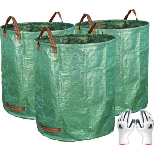 3-Pack 72 Gallons Garden Bag - Reuseable Heavy Duty Garden Leaf Waste Bag