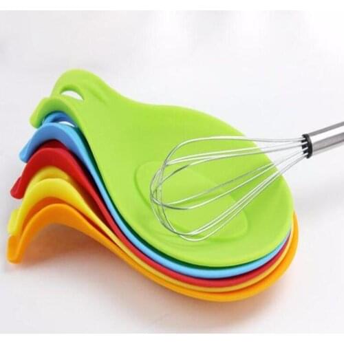 New Resistant Silicone Spoon Rest Utensil Spatula whisk fork Holder mats pads Kitchen Table Tool LX9038