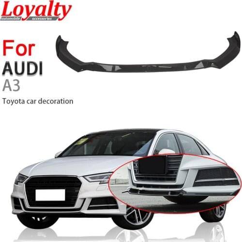 Loyalty Front Lip for 2017-2019 Audi A3 S3 Sport Bumper Painted Gloss Black Bumper Spoiler Splitter Wing Guard Trim