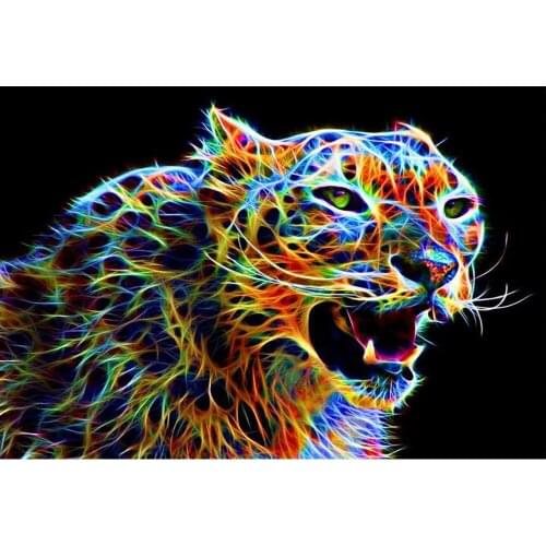 Full Square /Round 5D DIY Diamond Painting "Colored leopard" 3D Embroidery Cross Stitch Rhinestone mosaic Home Decor Gift TY493