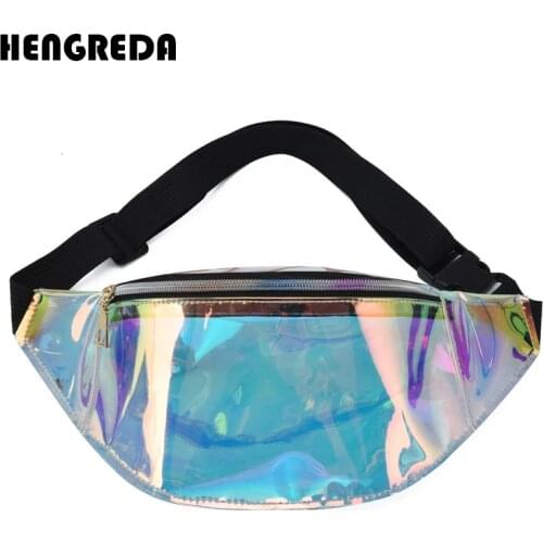 Holographic Waist Bag Translucent Fanny Pack Hologram Beach Travel Waistbag 2020 Women Belt Bag Bum Hip Pouch Money Phone Holder