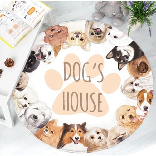 Cute dog hanging chair basket mat circular floor mat swivel chair under bed carpet bedroom living room bedside rug