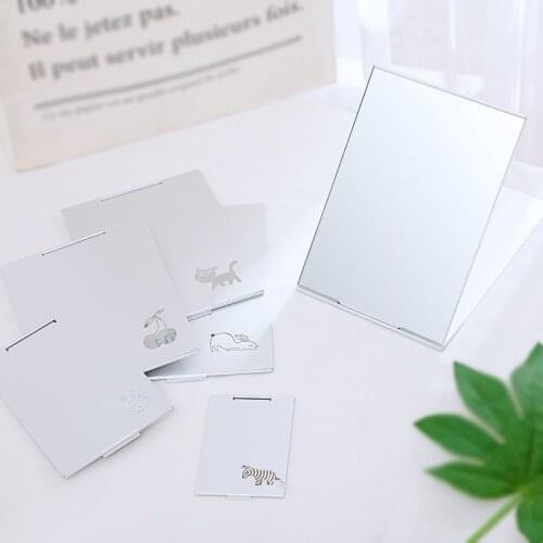 Archives Small Mirror Fold with One Portable Mirror Makeup Mirror Single-sided Originality Woman Square Almirror Mini- Card