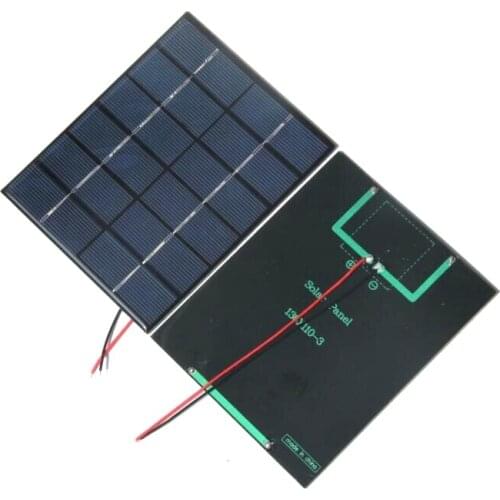 BUHESHUI 2W 6VSolar Panels+Cable Solar Power Battery Charger Solar Cell DIY Solar System For 3.7V Education 136*110*3MM 2pcs/lot