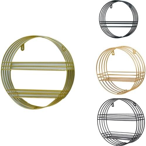 Modern Simple Iron Art Hexagon Wall Shelf Combination Wall Hanging Wall Decoration Rack For Home Restaurant Study